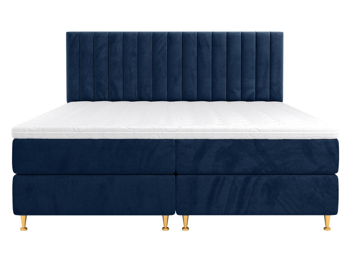 BOXBETT Elegance - Blau/Goldfarben, Holz/Textil (160/200cm) - MIRJAN24