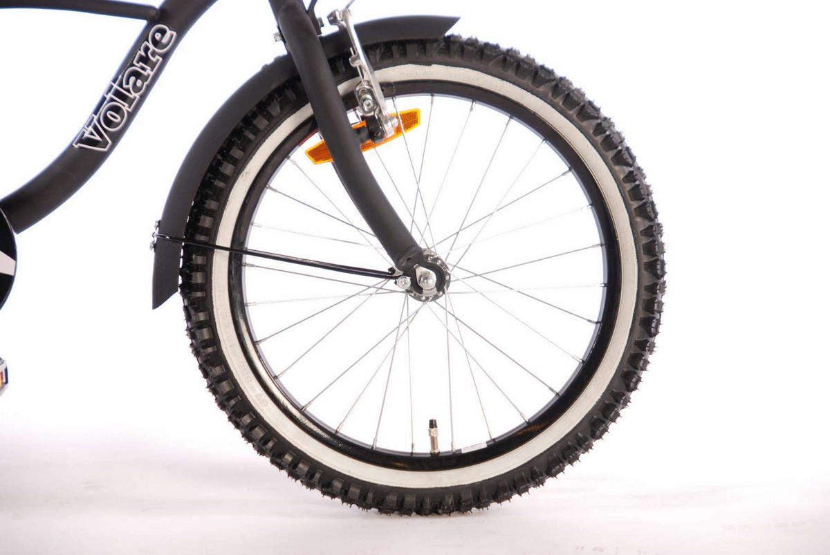 KINDERFAHRRAD Black Cruiser - Jungen - 18 Zoll - Rücktritt + Handbremse - Schwarz - Schwarz, Metall (65cm) - TPFSports