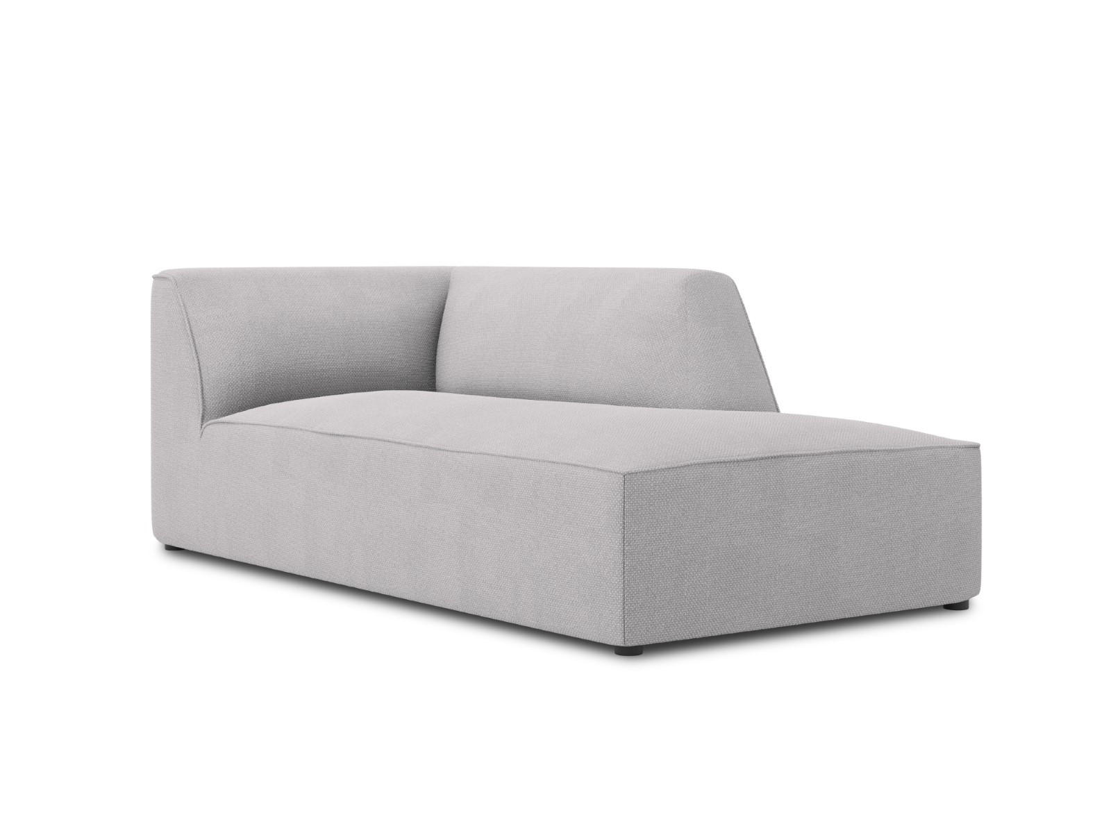CHAISELONGUE rechts Ruby aus strukturiertem Stoff hellgrau - Hellgrau, Textil (93/69/180cm) - Micadoni