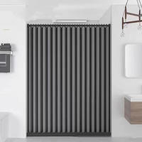 DUSCHVORHANG Grau Leinen faltbar 200 x 200 cm ohne Bohren Badezimmer - Grau, Textil (200/200cm) - MCBOSON