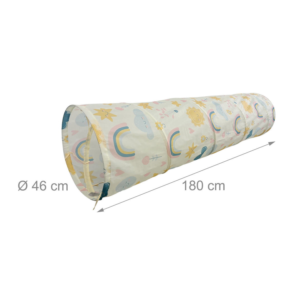 SPIELTUNNEL - Multicolor, Textil/Metall (180/45/45cm) - Relaxdays