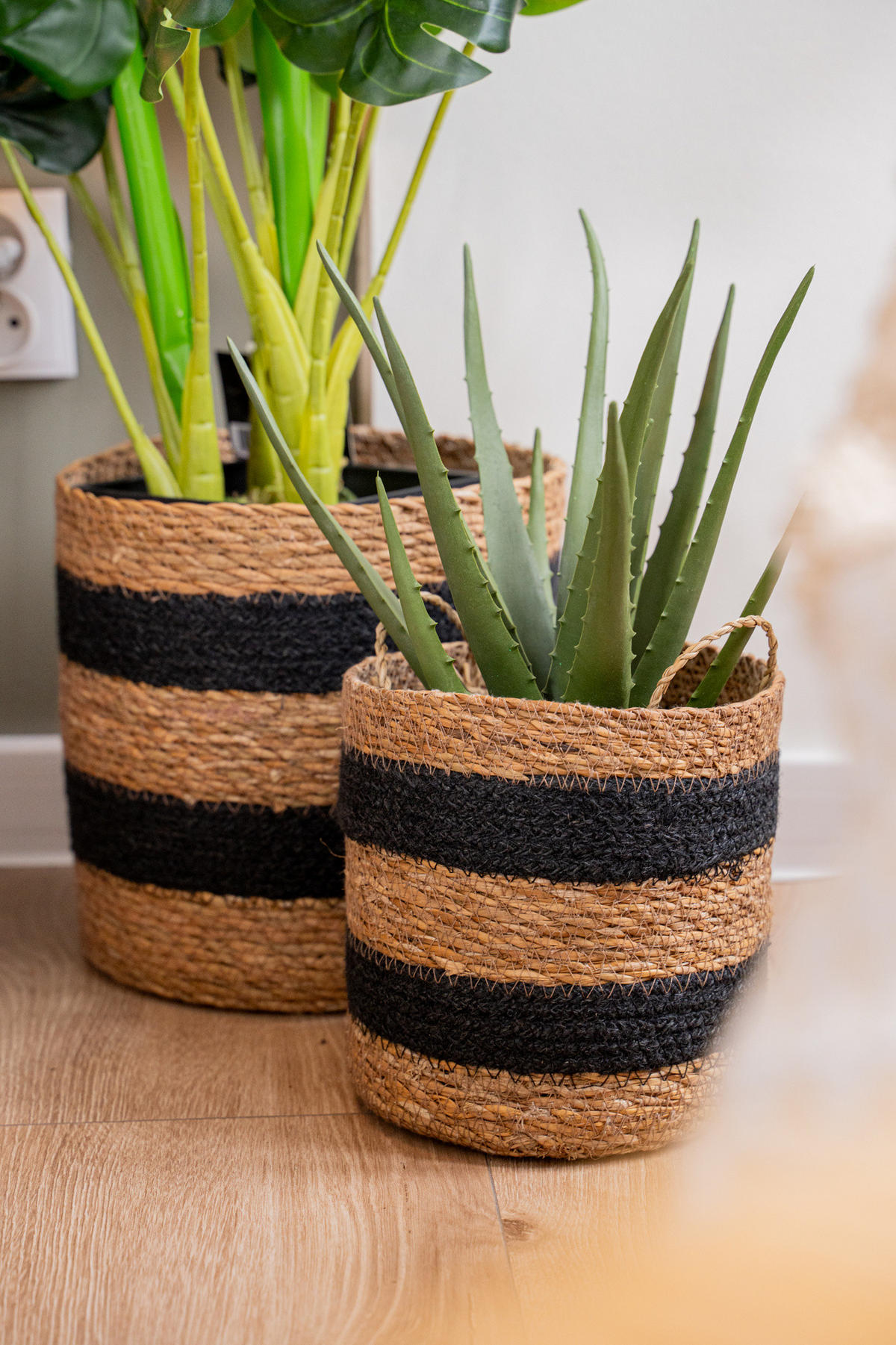 KUNSTPFLANZE im Korb Aloe 24/24/37 cm - Beige, Kunststoff (37cm) - Atmosphera Createur d´interieur