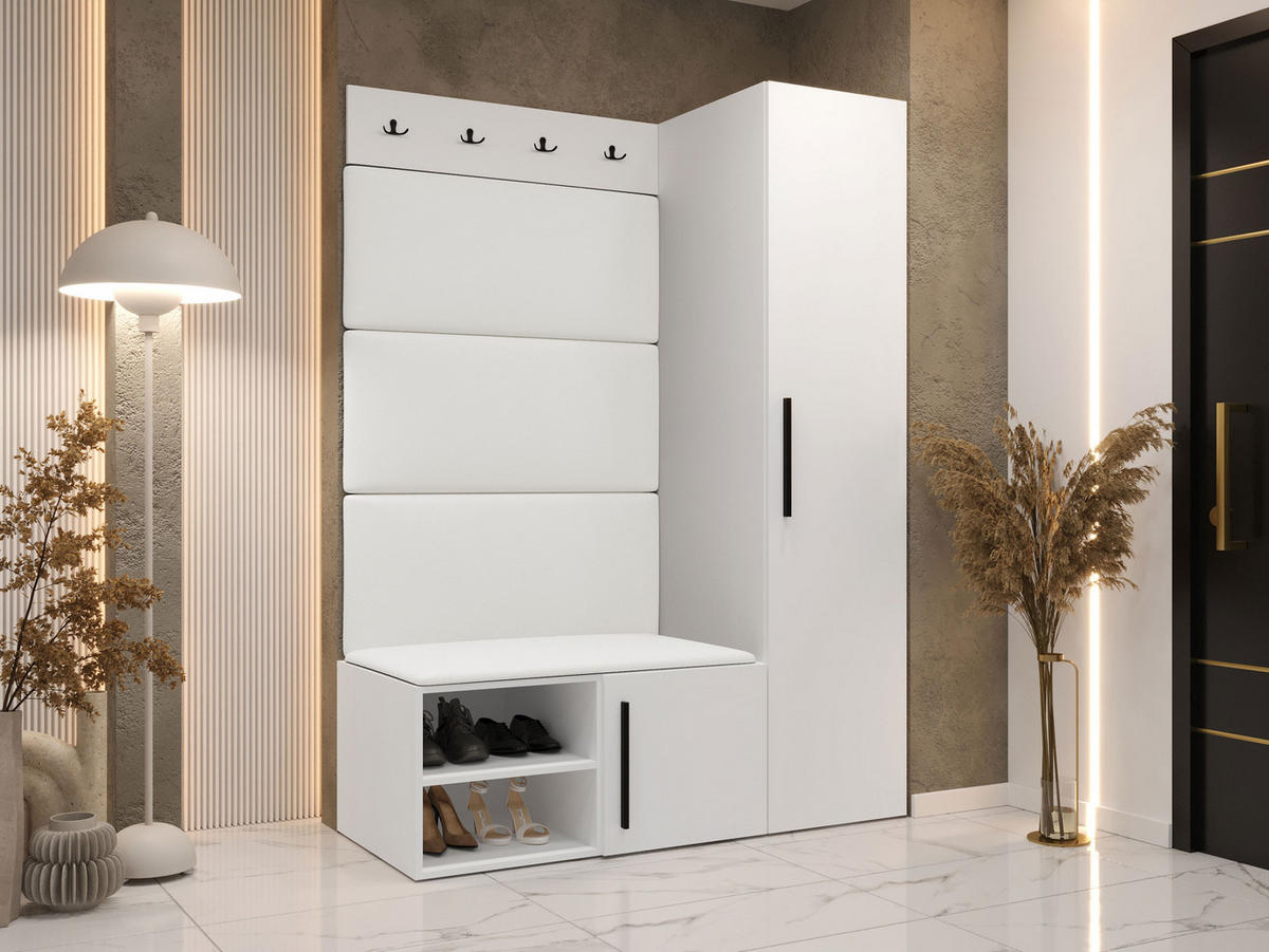 GARDEROBEN-SET Medi II - Schwarz/Weiß, Holzwerkstoff/Kunststoff (40/191/50cm) - MIRJAN24