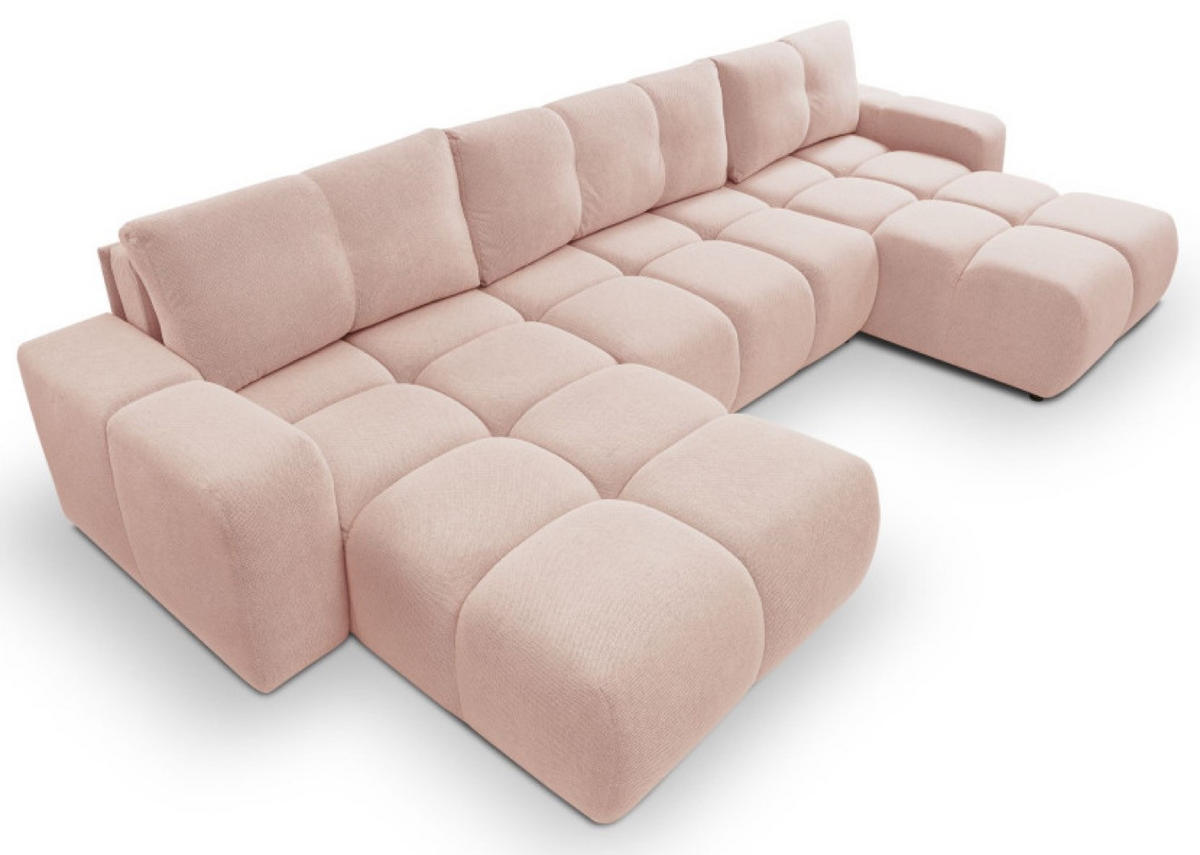ECKSOFA Hellrosa U SOHI Mit Schlaffunktion Curio 60 - Rosa, Textil (359/177cm) - Sepro Meble