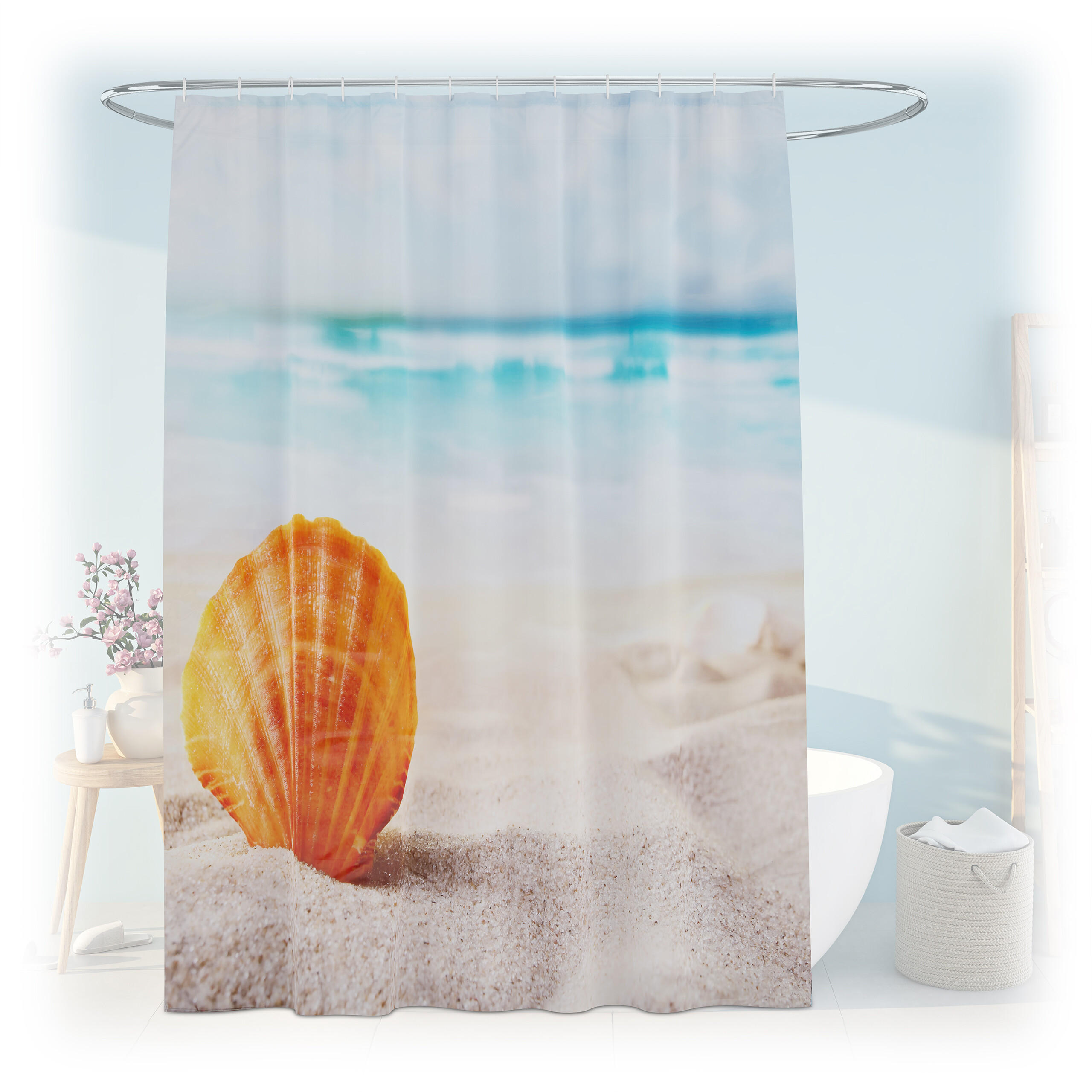DUSCHVORHANG - Multicolor, Textil (180/0.1cm) - Relaxdays