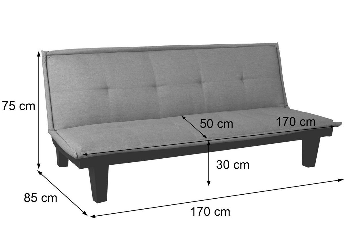 3ER-SOFA Hellgrau - Hellgrau, Textil (170/75/85cm) - MCW