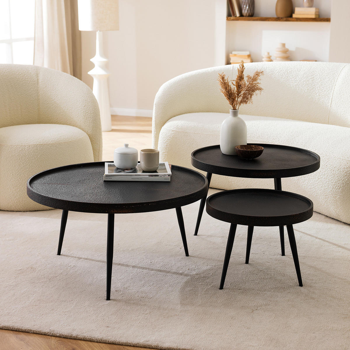 COUCHTISCH - Antik Schwarz - Schwarz, Holzwerkstoff (75/75/40cm) - home24