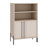 KOMODA VALOZA, 120/87/40 cm se 3 zásuvkami a 2 dvířky, kašmírová - kašmírová, kompozitní dřevo (120/87/40cm) - MASSENO