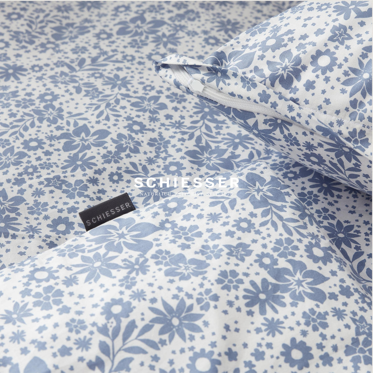 BETTWÄSCHESET Flower - Renforcé - 2-teilig - 135 x 200 cm - Hellblau - Hellblau, Textil (135/200cm) - SCHIESSER