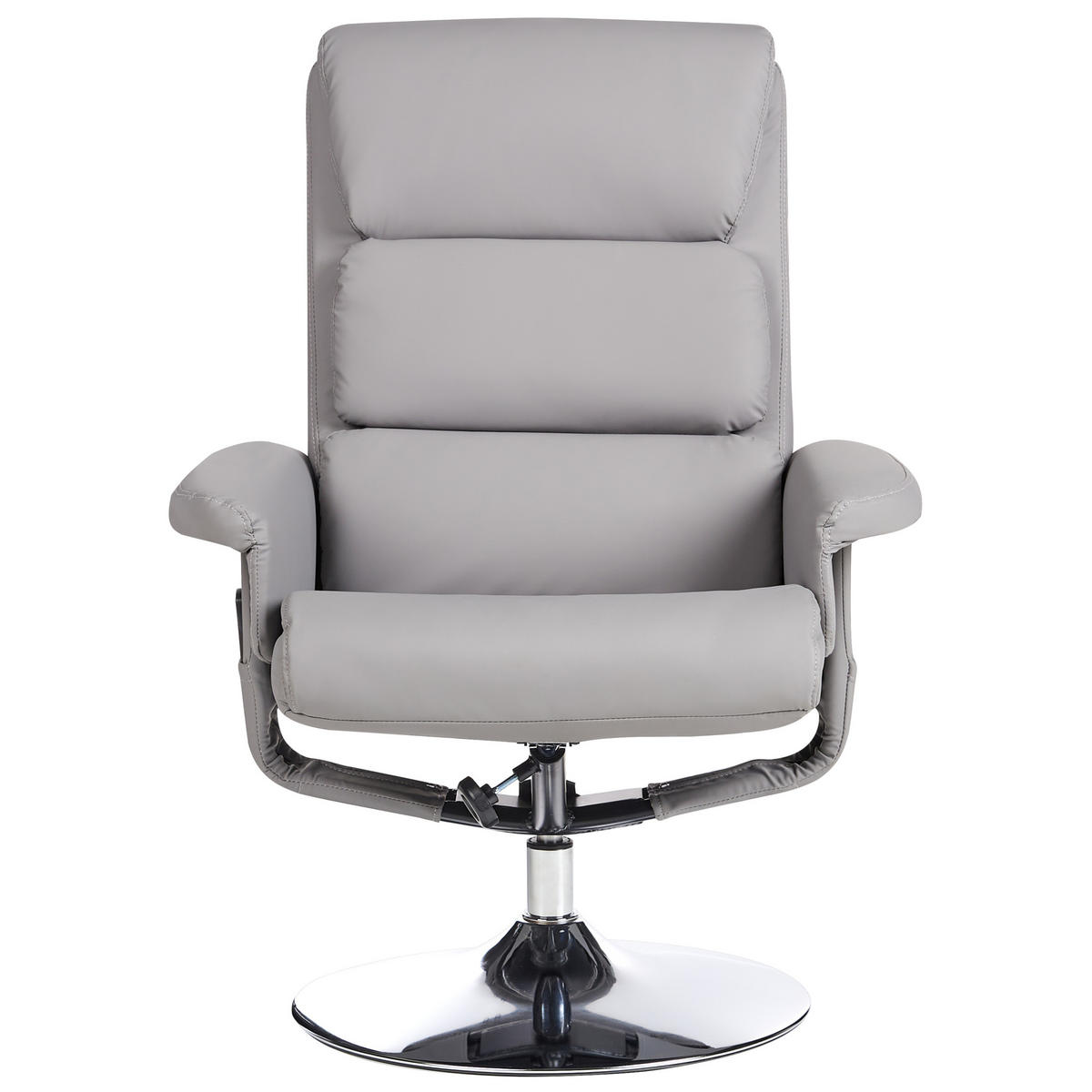 MASSAGESESSEL mit Fußhocker Kunstleder Grau Legend - Grau, Textil/Metall (50/103/80cm) - Beliani