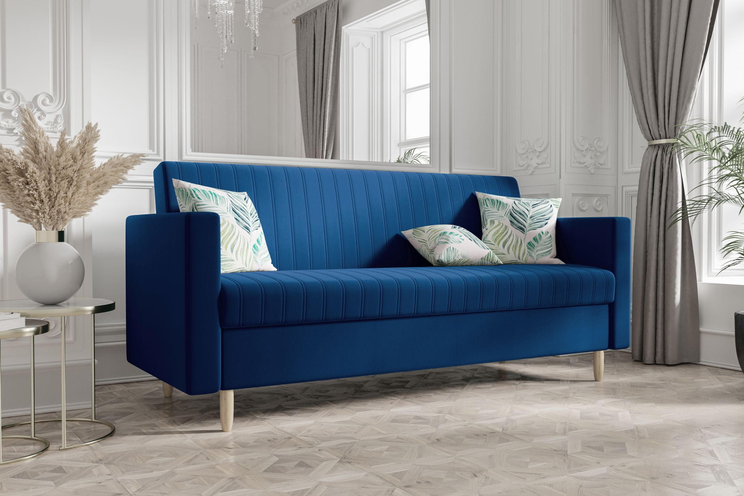 SOFA MELISA mit Schlaffunktion RIVIERA 81 mit Stauraum - Dunkelblau, Textil (87/95/216cm) - Bedante