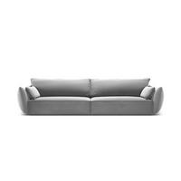 SOFA Kaelle aus Samt grau 4 Sitzplätze - Grau, Textil (110/85/248cm) - Micadoni