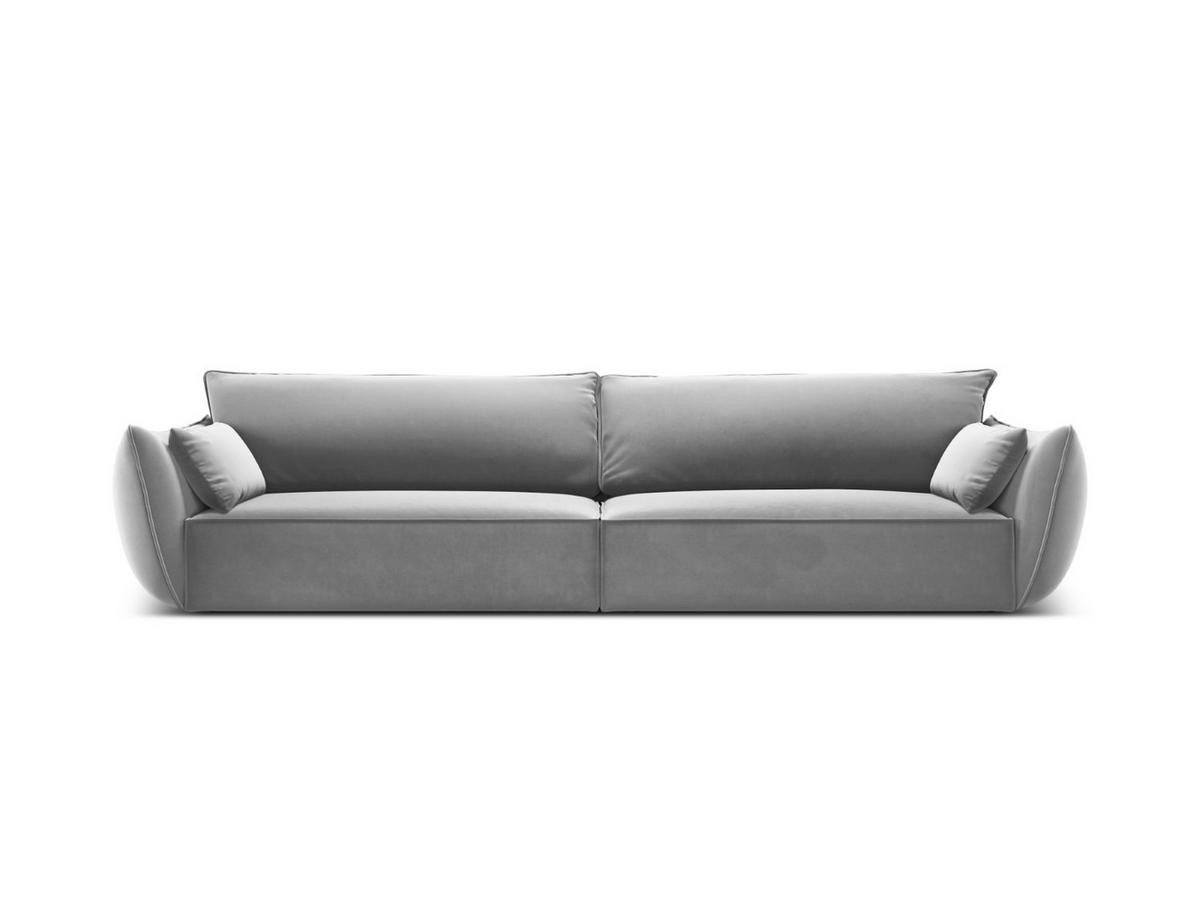 SOFA Kaelle aus Samt grau 4 Sitzplätze - Grau, Textil (110/85/248cm) - Micadoni