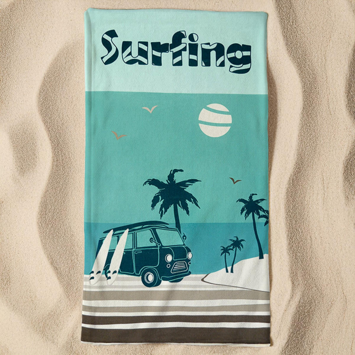 STRANDTUCH Mikrofaser Blau 90x170 220g/m² - Surfango - Blau, Textil (90/170cm) - LE COMPTOIR DE LA PLAGE