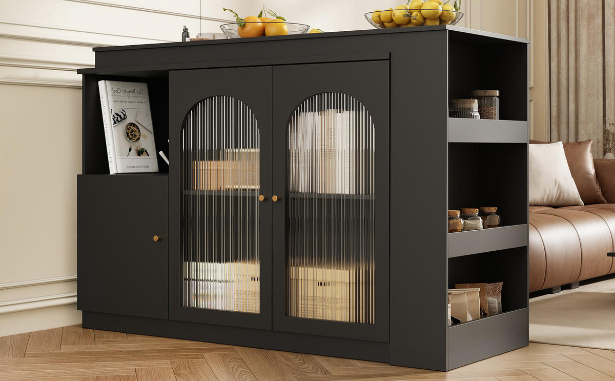 BARTISCH Schwarz 120/40/103 cm - Schwarz, Holz (40/120/103cm) - PANGIVO