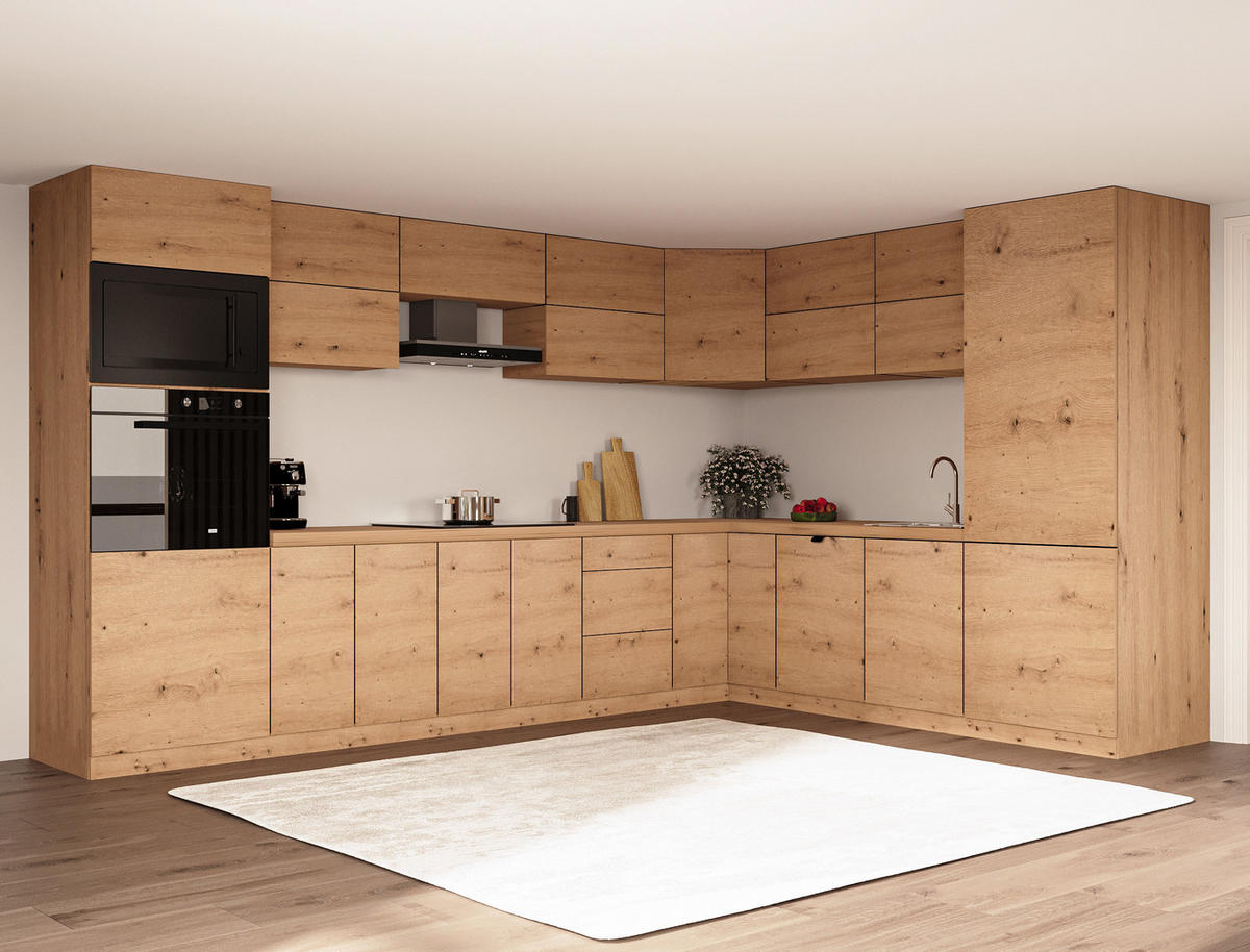 WINKELKÜCHE 360cm x 260cm- Langen KL11-M360 - in Artisan Eiche - Eiche Artisan, Holz (620/212/58cm)
