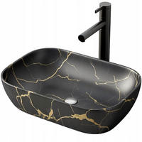 WASCHBECKEN, schwarz 46,5 x 33 cm - Schwarz, Keramik (46/13/33cm)