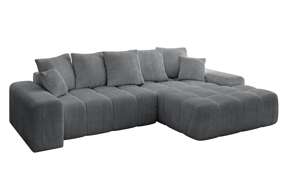 ECKSOFA Ottomane Rechts ENSI-L - 267x164x88 cm Dunkelgrau - Dunkelgrau, Holzwerkstoff/Kunststoff (164/267cm) - ALTDECOR