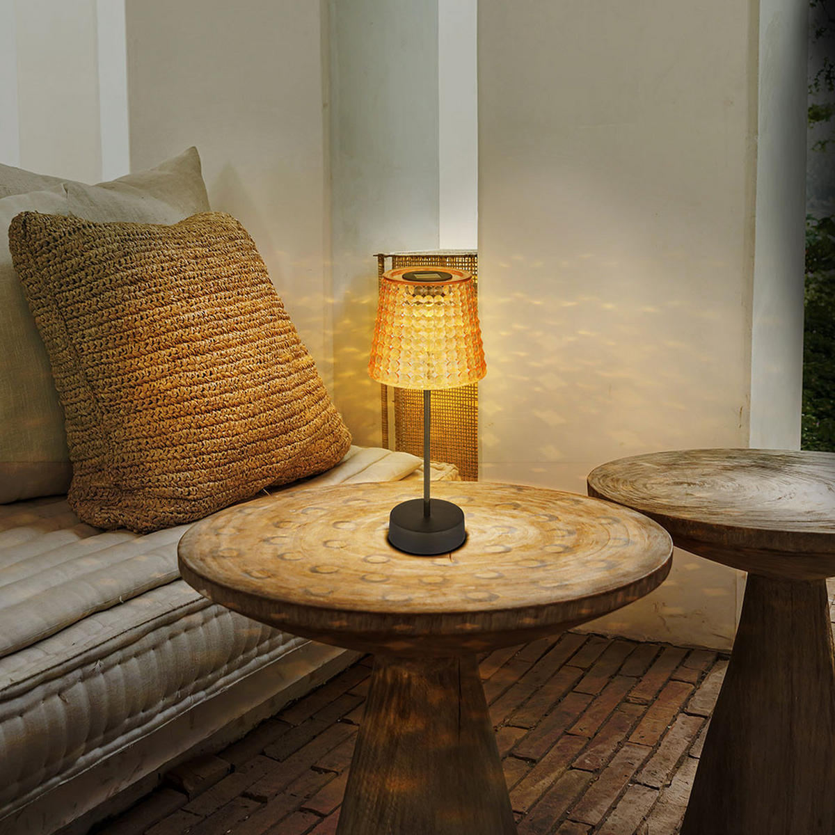 LED AUSSENLEUCHTE Kristalloptik Schwarz 2er Set - Schwarz, Kunststoff (12.5/12.5/29cm) - Globo Lighting