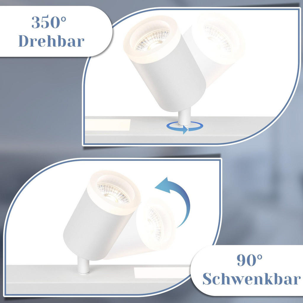 Thumbnail - Nettlife Deckenleuchte, Weiß, Kunststoff, 5x15x110 cm, Lampen & Leuchten, Innenbeleuchtung, Deckenleuchten