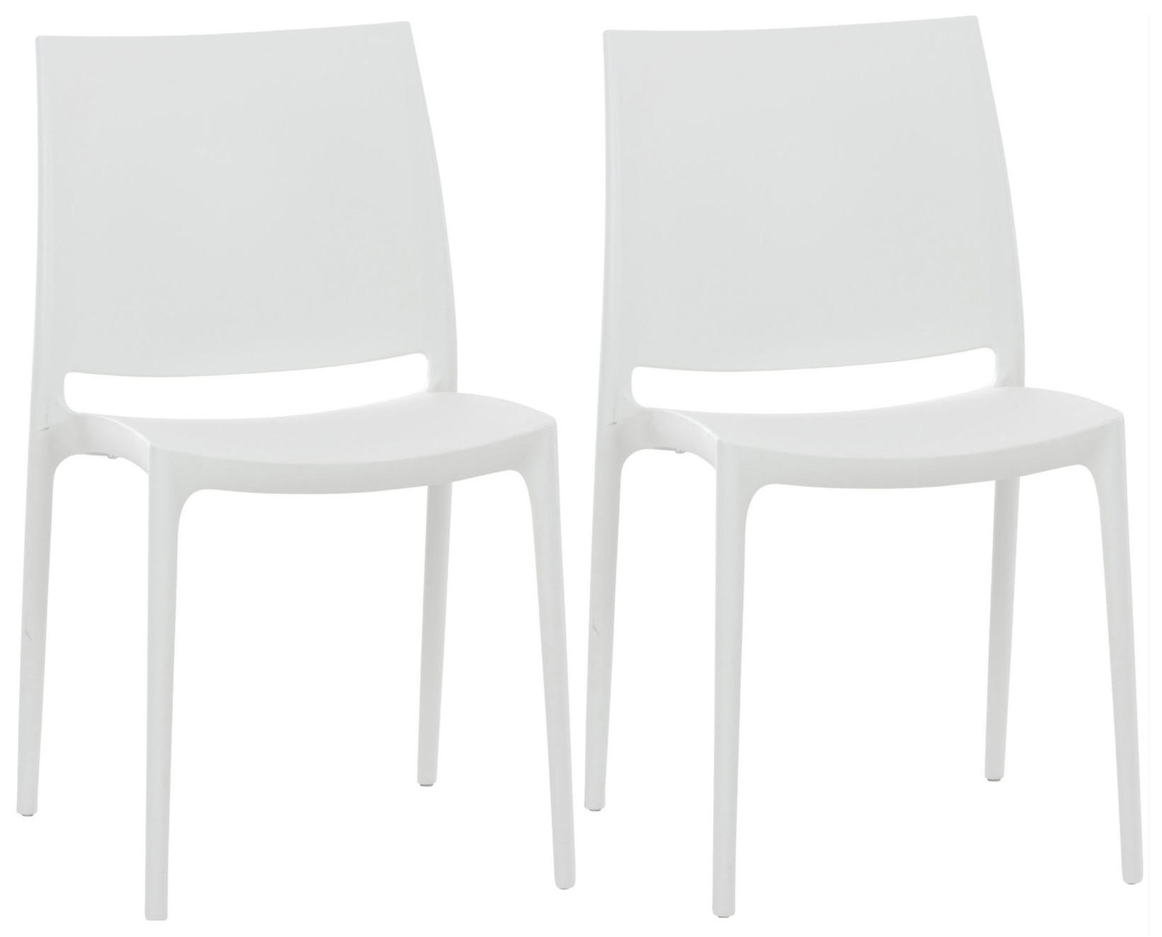 GARTENSTUHL 2er Set Kunststoff weiß - Weiß, Kunststoff (44/81/50cm) - CLP