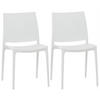GARTENSTUHL 2er Set Kunststoff weiß - Weiß, Kunststoff (44/81/50cm) - CLP