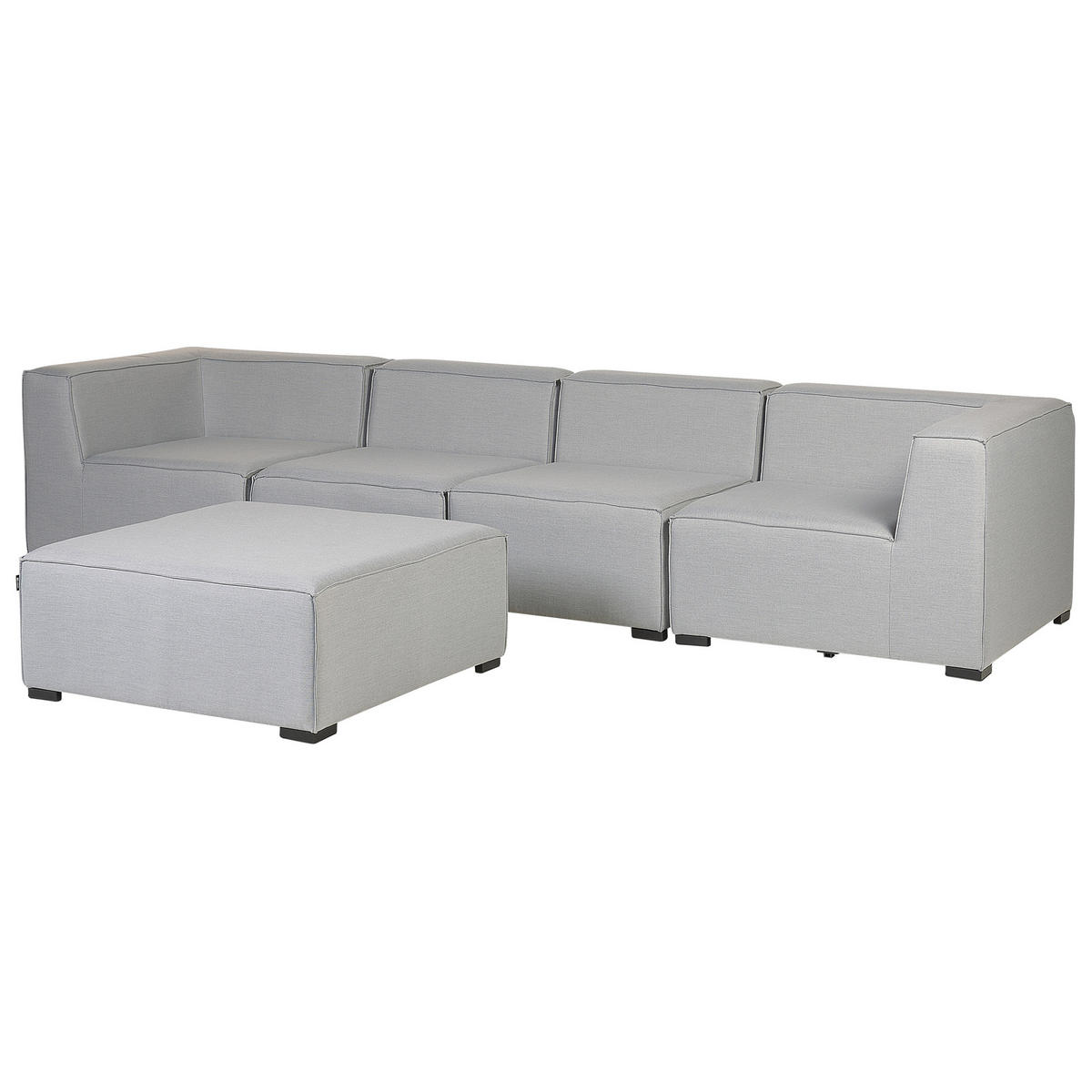 LOUNGE SET 4-Sitzer hellgrau modular Arezzo - Hellgrau, Textil - Beliani