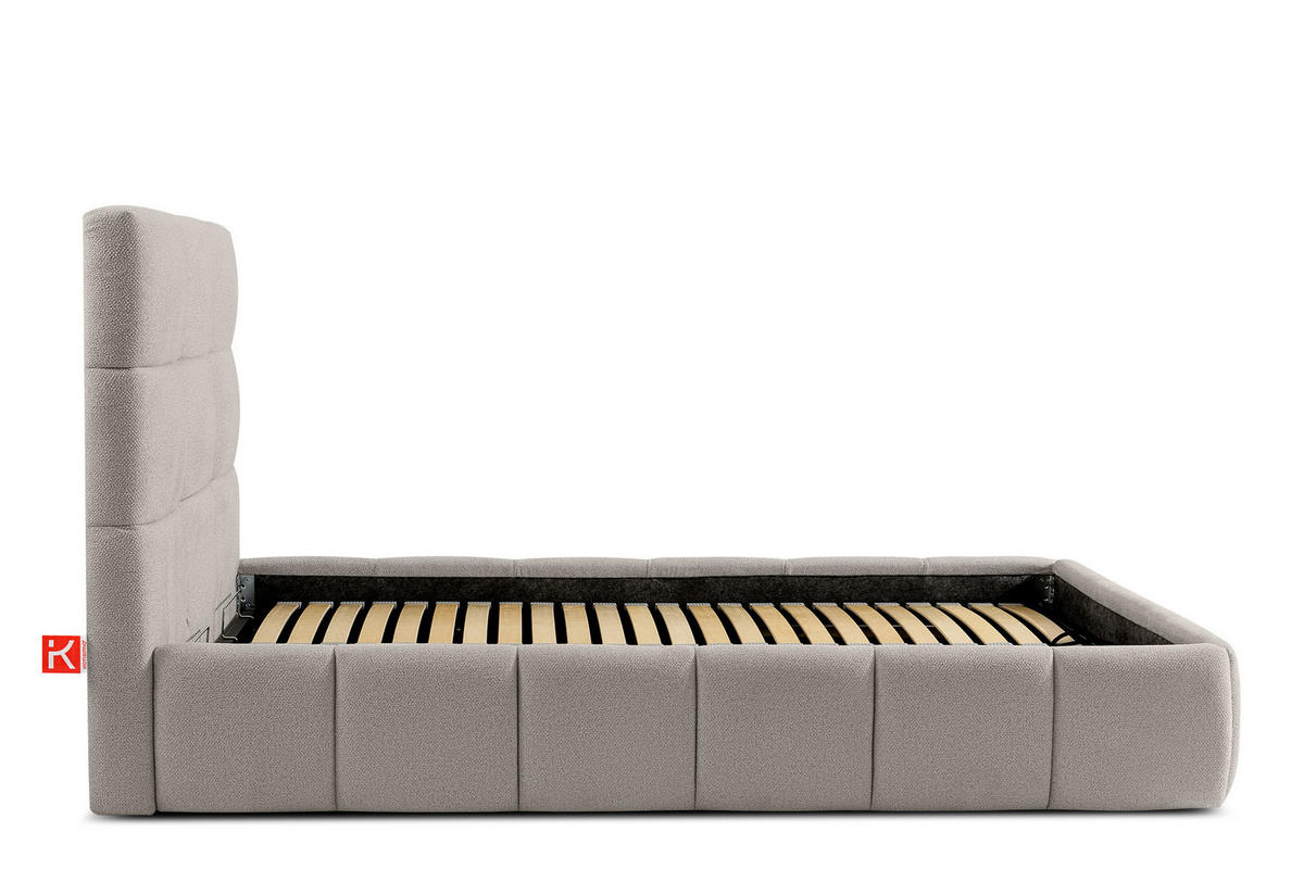 POLSTERBETT ALTOS Einzelbett, Bouclé, hellgrau - Hellgrau, Holz/Holzwerkstoff (120/200cm) - KONSIMO®