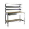 WERKBANK BUFFALO mit Frontablage und Schubfach | HxBxT 84x150x76cm | Traglast 600kg | Verzinkt - Silberfarben, Metall (150/84/76cm) - PROREGAL