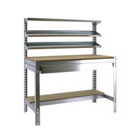 WERKBANK BUFFALO mit Frontablage und Schubfach | HxBxT 84x150x76cm | Traglast 600kg | Verzinkt - Silberfarben, Metall (150/84/76cm) - PROREGAL