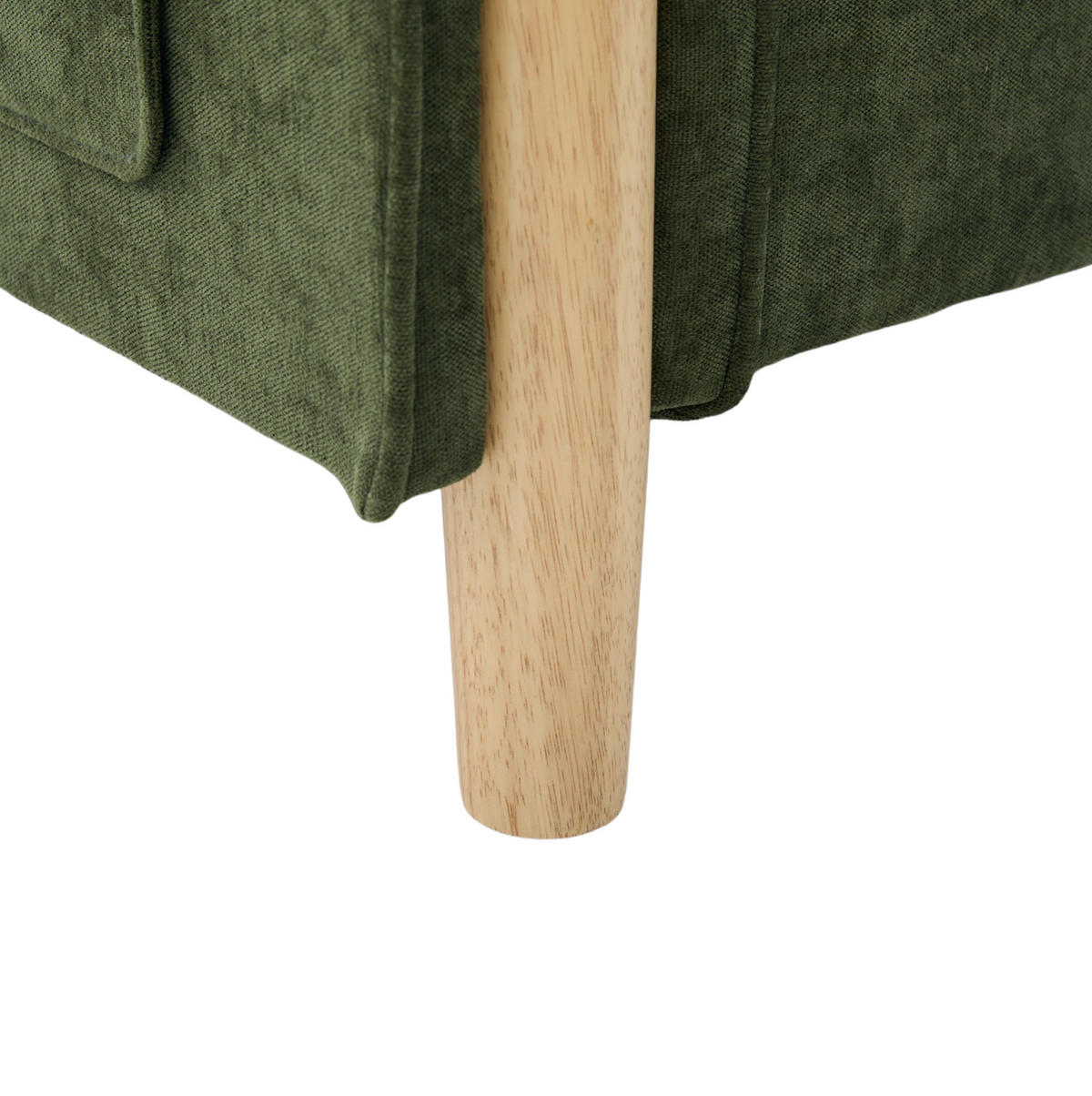 SOFA L-Form mit Stauraumhocker 201 cm Grün - Grün, Holz (77/201cm) - Meubliv