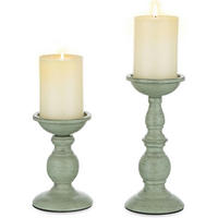 KERZENSTÄNDER 2-teiliges Set Metall Blau Klein+Groß - Grün, Metall (8/8/8cm)
