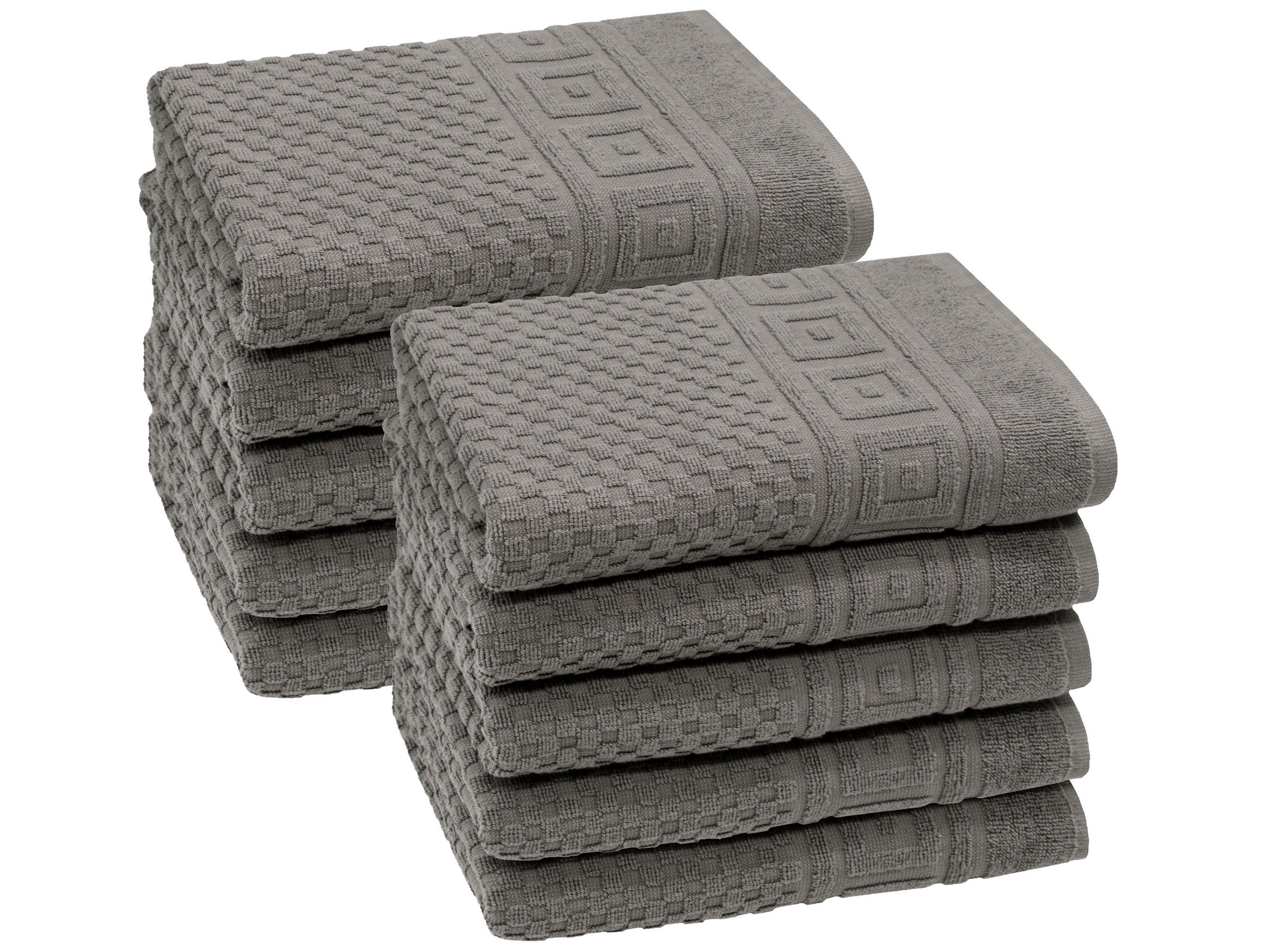 HANDTÜCHER, 10er-Set, 50x100 cm, 100% Baumwolle, Grau - Anthrazit, Textil (50/100cm) - Zollner