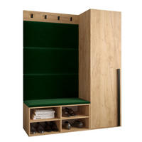 GARDEROBEN-SET 134/184/42 - Waldgrün/Eichefarben, Holz/Kunststoff (134/184/42cm) - MÖBEL KRYSPOL
