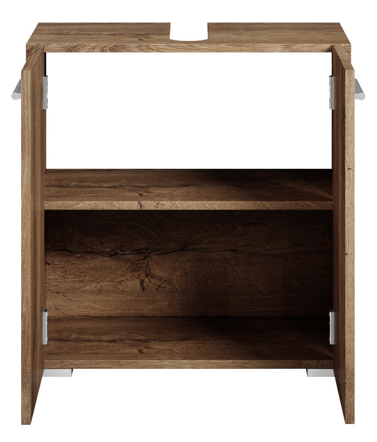 WASCHBECKENUNTERSCHRANK Jupiter 2 Türen Braun Eiche - 60 x 30 x 60 cm - Eichefarben/Braun, Holz (60/60/30cm) - Badplaats