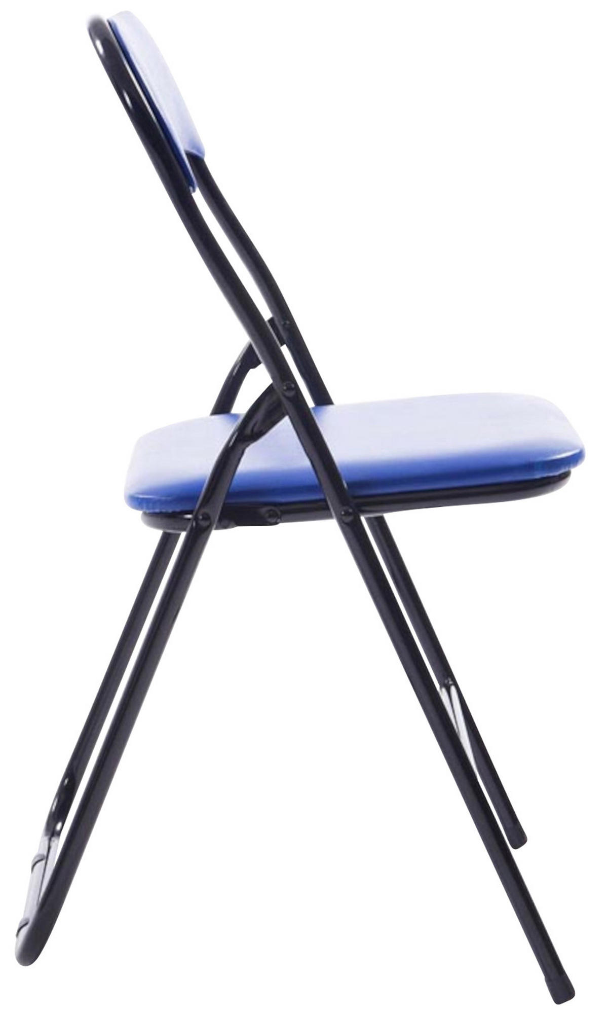 KLAPPSTUHL 2er Set Kunststoff blau/schwarz - Blau/Schwarz, Kunststoff/Textil (45/78/45cm) - CLP