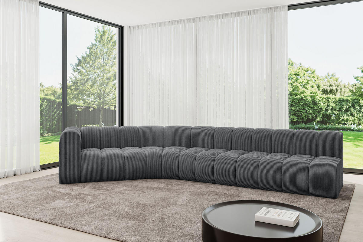 ECKSOFA modulares Sofa Karex-L2 - 399x194x70 cm Dunkelgrau - Dunkelgrau, Holzwerkstoff/Textil (399/194cm) - ALTDECOR