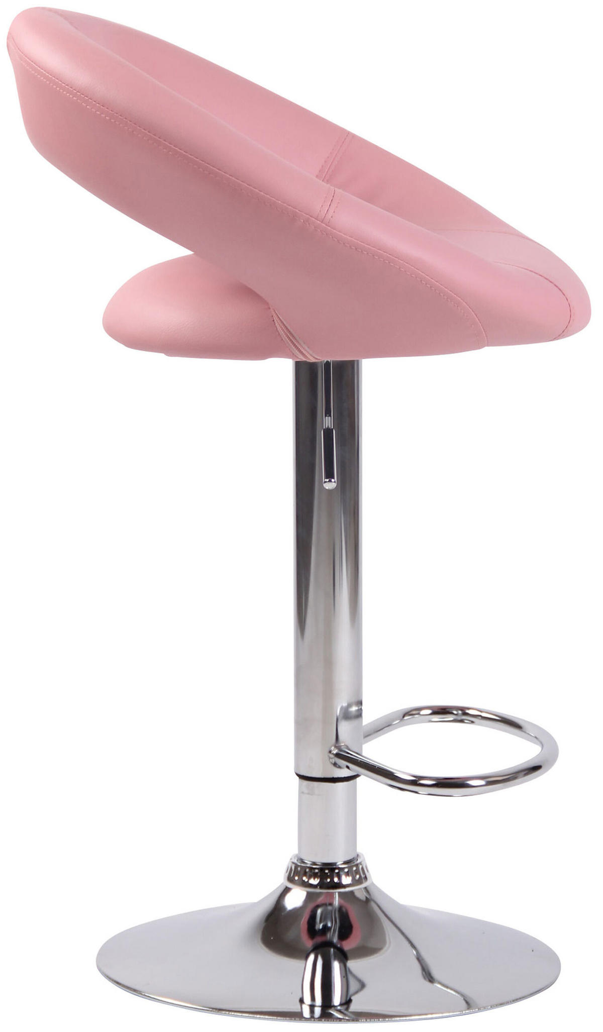 BARHOCKER Olin, Gestell Metall in Chromoptik, Kunstleder Pink - Chromfarben/Rosa, Kunststoff/Textil (53/100/47cm) - TPFLiving