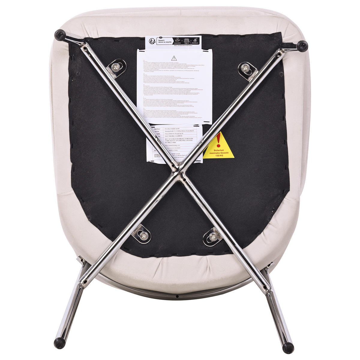 STUHL-SET DE-35810 2 Stück mit Silberrahmen Beige - Beige, Metall (53/82/42.5cm) - ComfortXL