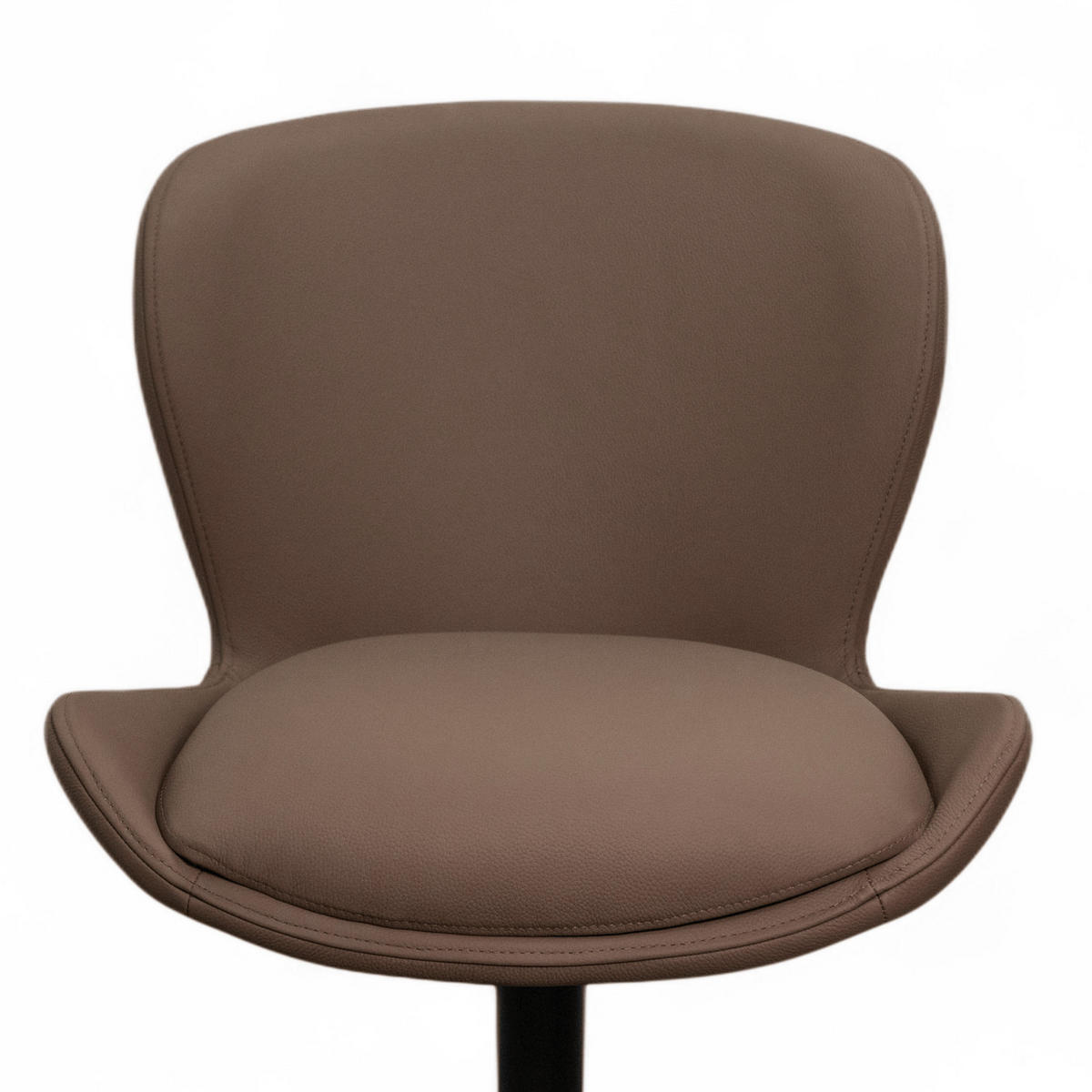 STUHL-SET 6 Stück in Echtleder Taupe - Taupe/Schwarz, Leder/Metall (57/83/63cm) - Furnhouse