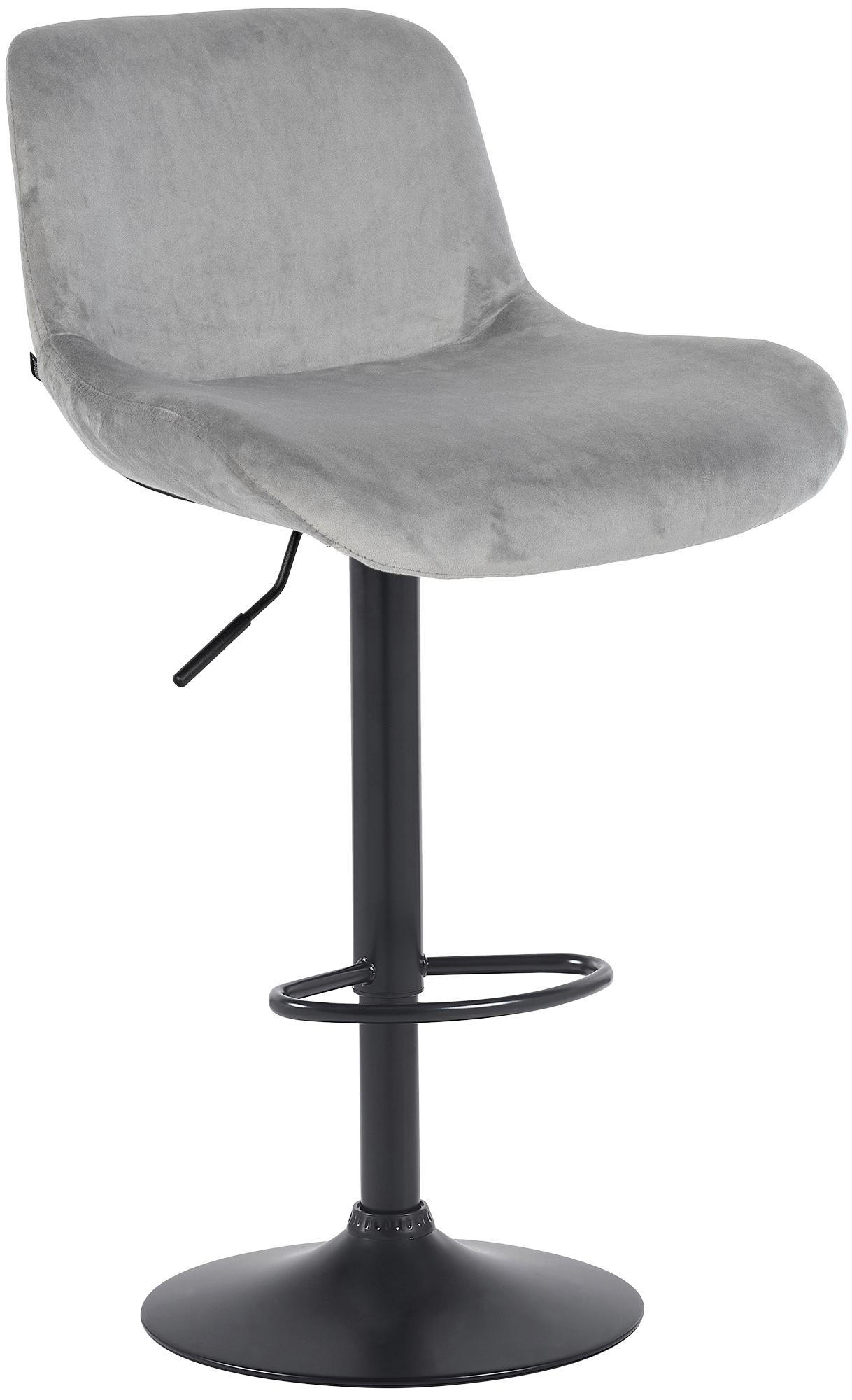 BARHOCKER Samt grau - Schwarz/Grau, Textil/Metall (50/85/50cm) - CLP