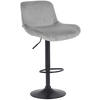 BARHOCKER Samt grau - Schwarz/Grau, Textil/Metall (50/85/50cm) - CLP