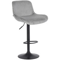 BARHOCKER Samt grau - Schwarz/Grau, Textil/Metall (50/85/50cm) - CLP