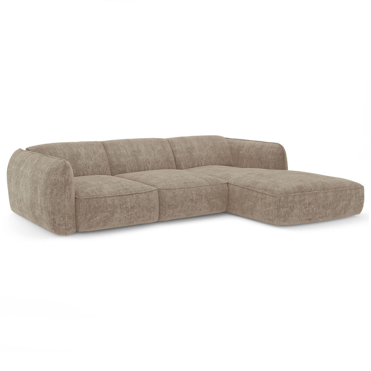 ECKSOFA RECHTS Rastervelours Beige 272cm - Taupe, Textil (272/165cm) - Sia Home