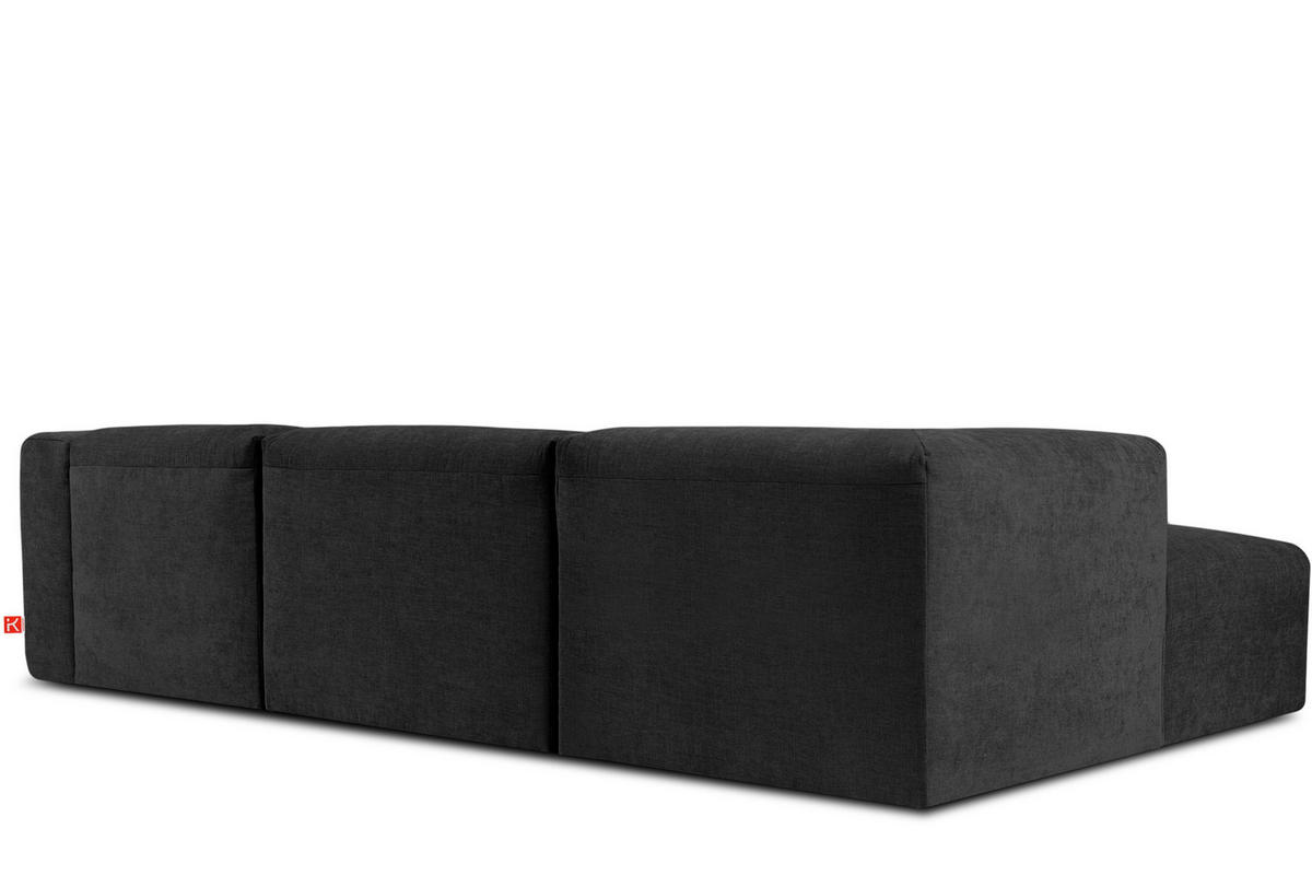 ECKMODULSOFA-LINKS BUFFO mit extrem weicher und bequemer Sitzfläche, Gewebestoff, graphit - Graphitfarben, Textil (297/180cm) - KONSIMO®