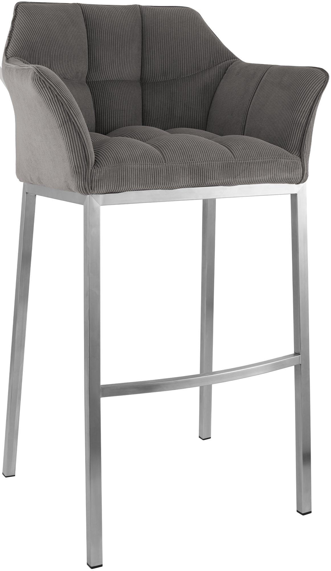 BARHOCKER Metall Taupe - Taupe/Edelstahlfarben, Metall (64/110/48cm) - CLP