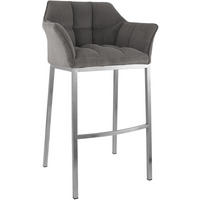 BARHOCKER Metall Taupe - Taupe/Edelstahlfarben, Metall (64/110/48cm) - CLP