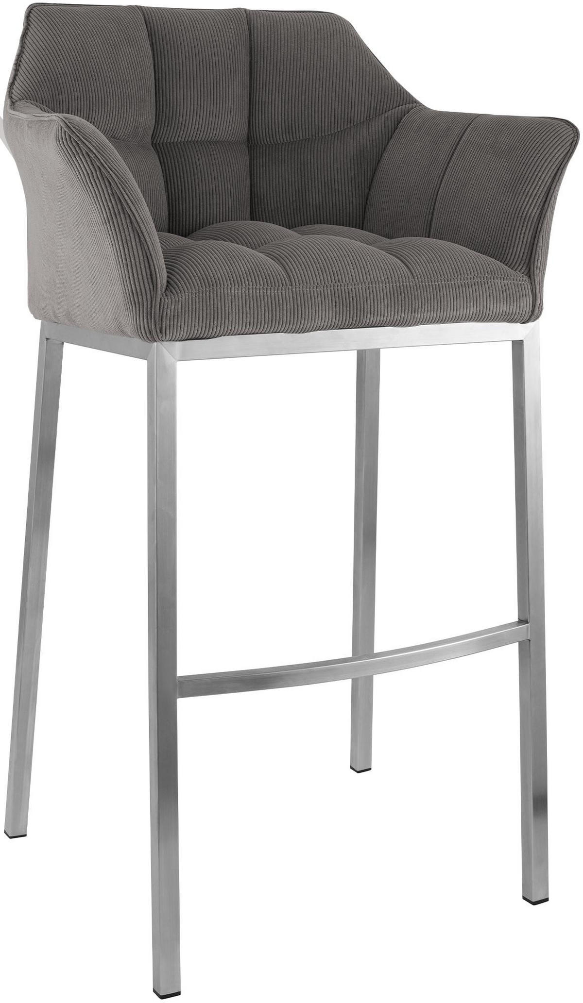 BARHOCKER Metall Taupe - Taupe/Edelstahlfarben, Metall (64/110/48cm) - CLP