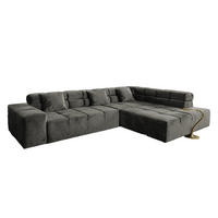 ECKSOFA MIT MOTORISCHEM SITZVORZUG NEVADA Grau Velvet - Schwarz/Grau, Textil (319/215cm) - KAWOLA
