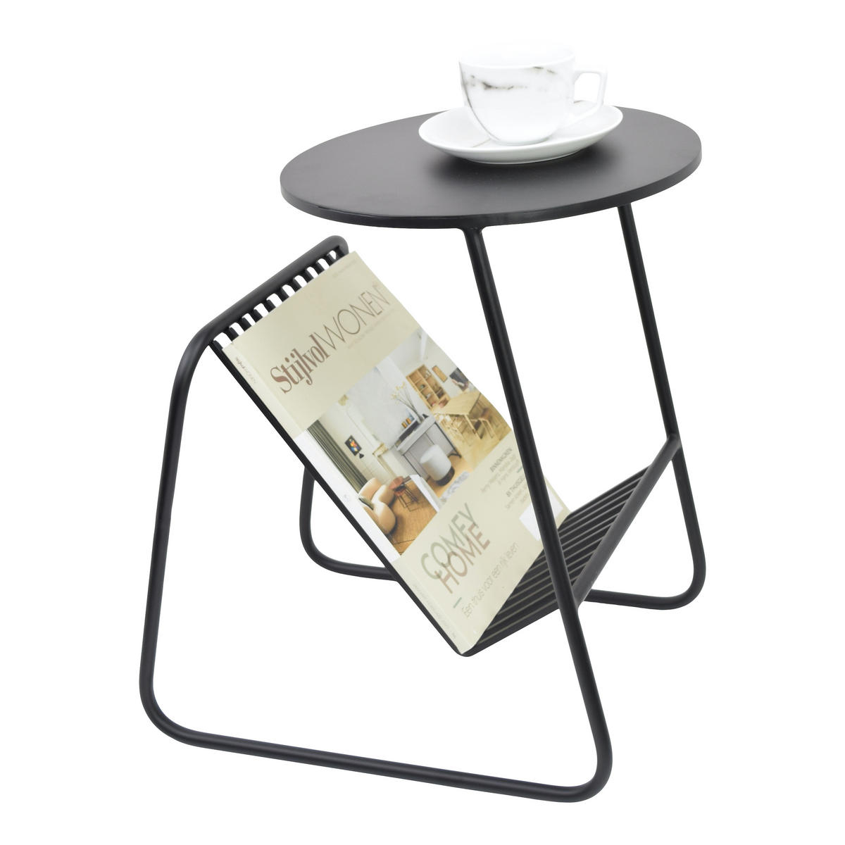 BEISTELLTISCH Pete Schwarz - Schwarz, Metall (40/32/45cm) - LOFT42